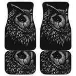 Black And White Owl Print Front and Back Car Floor Mats