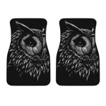Black And White Owl Print Front Car Floor Mats