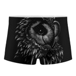 Black And White Owl Print Men's Boxer Briefs