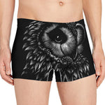 Black And White Owl Print Men's Boxer Briefs