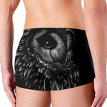 Black And White Owl Print Men's Boxer Briefs