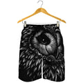 Black And White Owl Print Men's Shorts