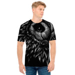 Black And White Owl Print Men's T-Shirt
