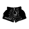 Black And White Owl Print Muay Thai Boxing Shorts