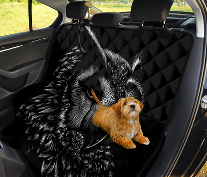 Black And White Owl Print Pet Car Back Seat Cover