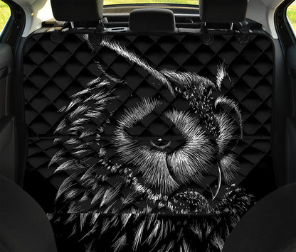 Black And White Owl Print Pet Car Back Seat Cover