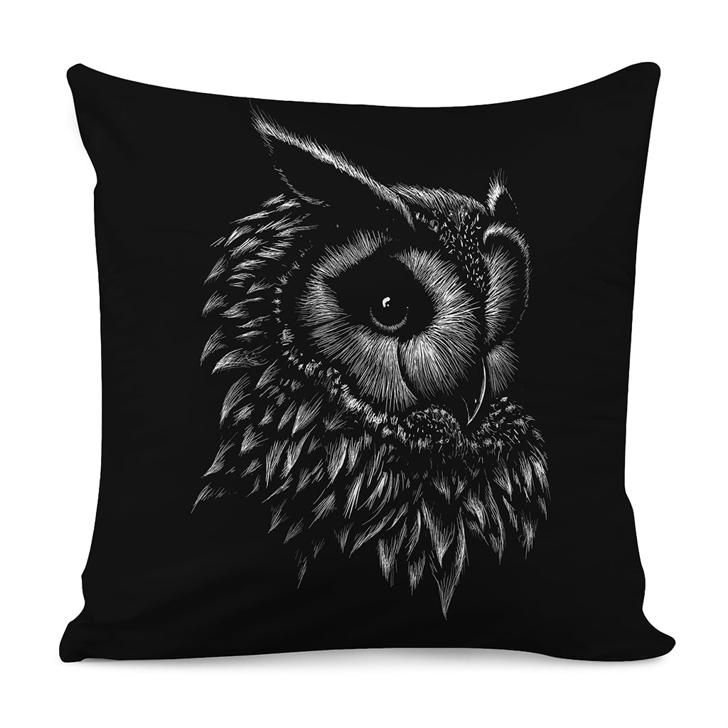 Black And White Owl Print Pillow Cover
