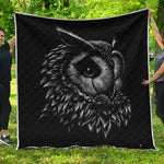Black And White Owl Print Quilt