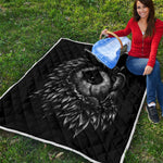 Black And White Owl Print Quilt