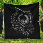 Black And White Owl Print Quilt