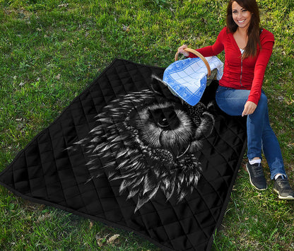Black And White Owl Print Quilt
