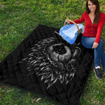 Black And White Owl Print Quilt