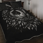 Black And White Owl Print Quilt Bed Set