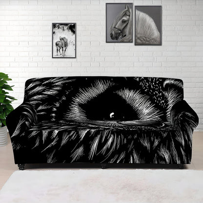 Black And White Owl Print Sofa Cover