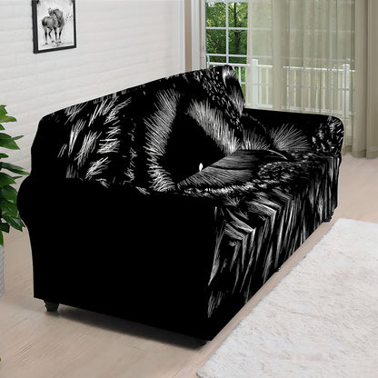 Black And White Owl Print Sofa Cover