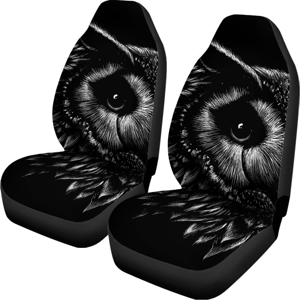 Black And White Owl Print Universal Fit Car Seat Covers