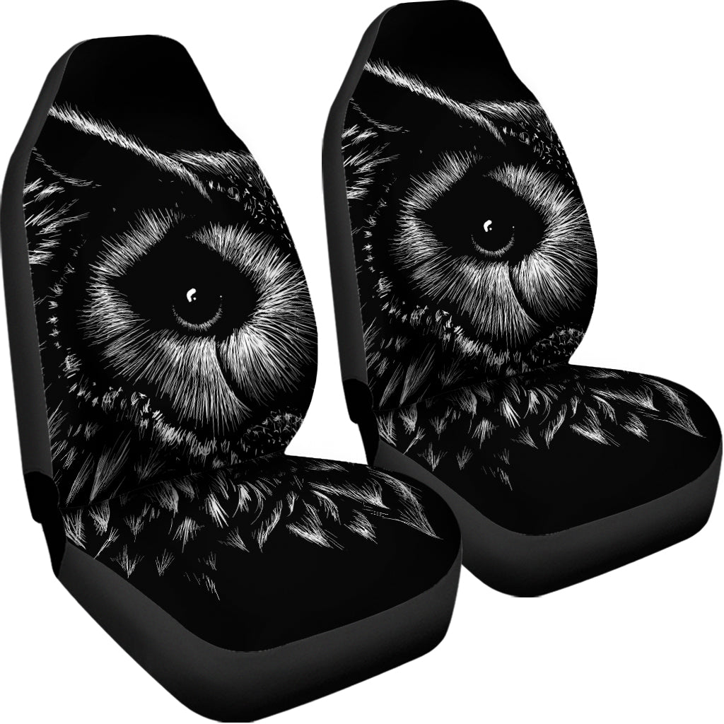 Black And White Owl Print Universal Fit Car Seat Covers