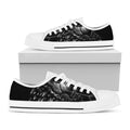 Black And White Owl Print White Low Top Sneakers