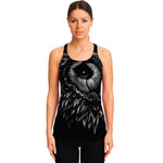 Black And White Owl Print Women's Racerback Tank Top