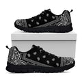 Black And White Paisley Bandana Print Black Running Shoes