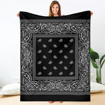 Black And White Paisley Bandana Print Blanket