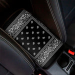 Black And White Paisley Bandana Print Car Center Console Cover