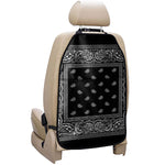 Black And White Paisley Bandana Print Car Seat Organizers