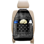 Black And White Paisley Bandana Print Car Seat Organizers