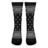 Black And White Paisley Bandana Print Crew Socks