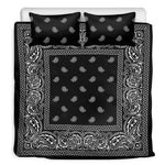 Black And White Paisley Bandana Print Duvet Cover Bedding Set