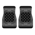 Black And White Paisley Bandana Print Front Car Floor Mats