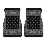 Black And White Paisley Bandana Print Front Car Floor Mats