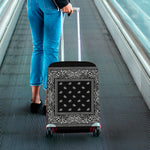 Black And White Paisley Bandana Print Luggage Cover