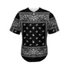 Black And White Paisley Bandana Print Men's Baseball Jersey