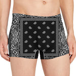 Black And White Paisley Bandana Print Men's Boxer Briefs