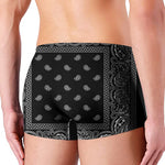 Black And White Paisley Bandana Print Men's Boxer Briefs