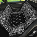 Black And White Paisley Bandana Print Pet Car Back Seat Cover