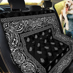 Black And White Paisley Bandana Print Pet Car Back Seat Cover