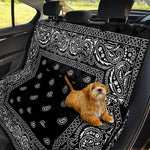 Black And White Paisley Bandana Print Pet Car Back Seat Cover