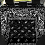 Black And White Paisley Bandana Print Pet Car Back Seat Cover