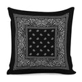 Black And White Paisley Bandana Print Pillow Cover