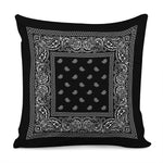Black And White Paisley Bandana Print Pillow Cover