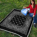Black And White Paisley Bandana Print Quilt