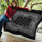 Black And White Paisley Bandana Print Quilt