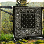 Black And White Paisley Bandana Print Quilt