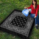 Black And White Paisley Bandana Print Quilt