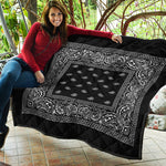 Black And White Paisley Bandana Print Quilt