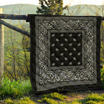 Black And White Paisley Bandana Print Quilt