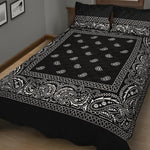 Black And White Paisley Bandana Print Quilt Bed Set