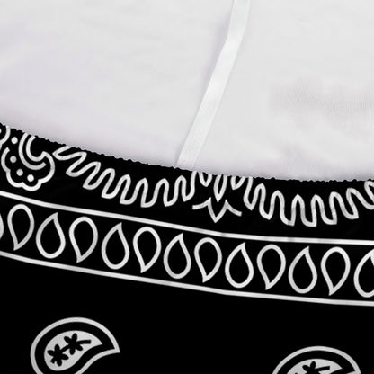 Black And White Paisley Bandana Print Sofa Cover